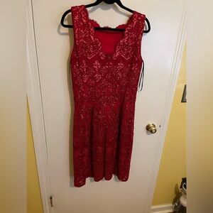 Elegant Red Lace Dress